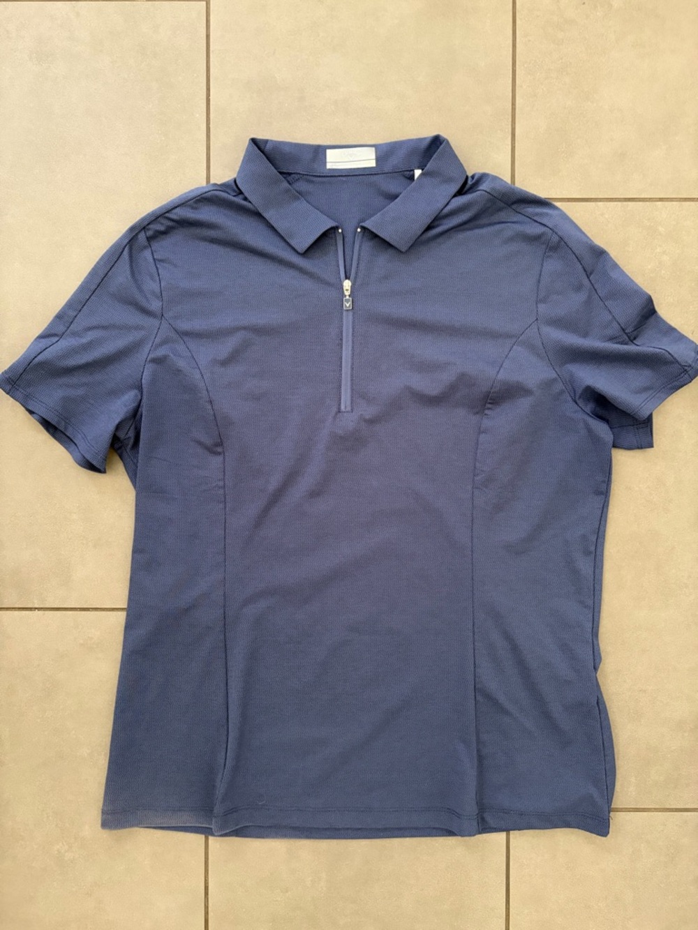 Women’s Navy Zip Polo Shirt